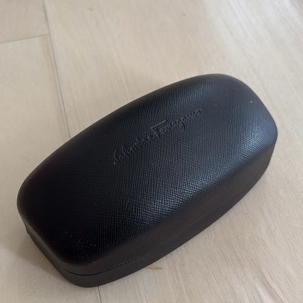 Salvatore Ferragamo Leather Black Glasses Case